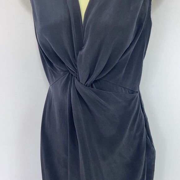 All Saints Dress “Salima” Black Silk Gathered Tie Bodice Nwot Sz 4 - Picture 3 of 9